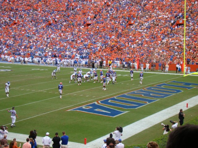 Ben Hill Griffin Stadium during the 2008 Florida–Kentucky game in which Florida would win 63–5.