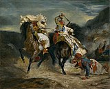 異端者とハッサンの戦い（1826年、シカゴ美術館所蔵） "Combat de Giaour et Hassan"