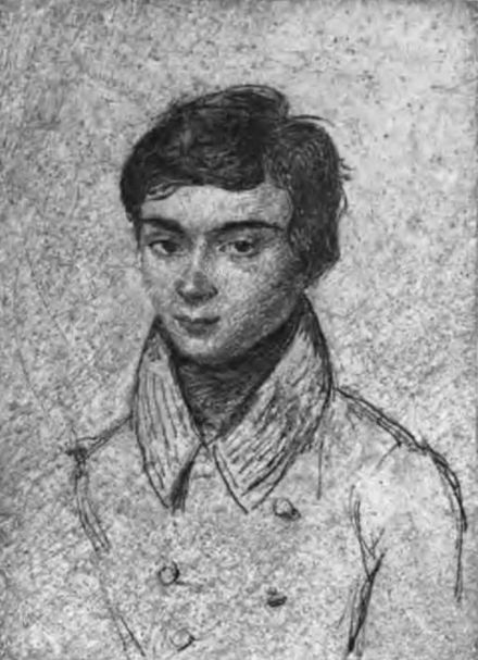 A portrait of Évariste Galois aged about 15