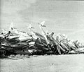 Vraky vyřazených stíhacích letounů Republic F-84 Thunderjet při sešrotování