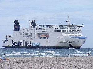 M / S Skåne off Warnemünde, Alemanha, agosto de 2009