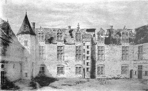 Fac-similé d’un dessin du château de Nérac, pris sur un manuscrit de 1782. Signé Dupin de Francueil.