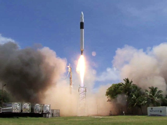 The first successful Falcon 1 launch in September 2008