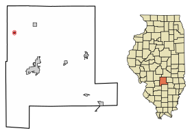 Fayette County Illinois Incorporated and Unincorporated areas Bingham Highlighted.svg