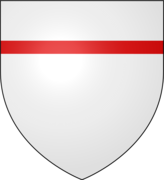 argent, a fillet gules (French: divise)