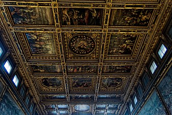 Het plafond van de Salone dei Cinquecento