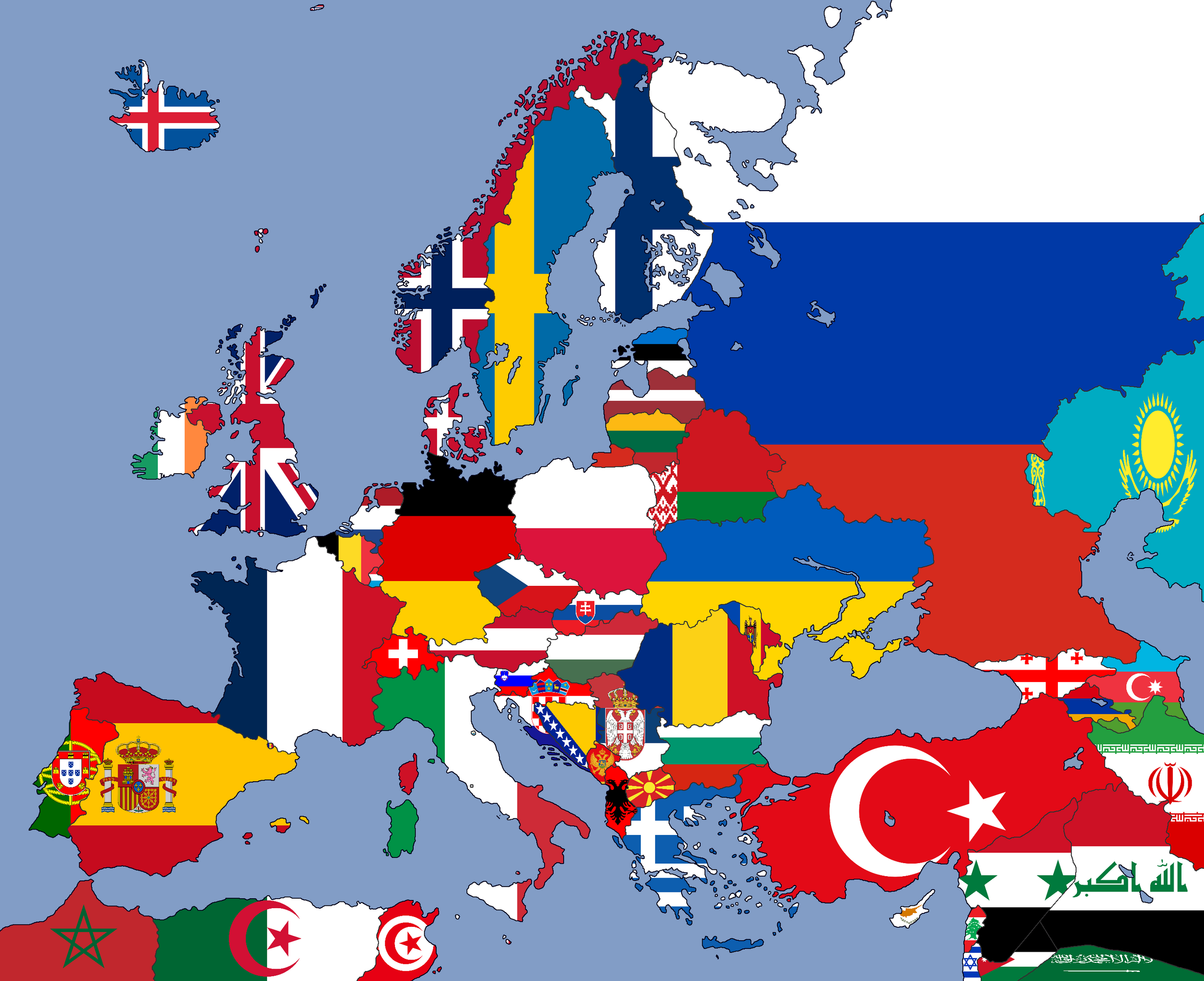 europe flag map