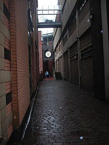 The alleyway between the Forum 28 and Wilkinson where the faulty AC unit was located Forum 28 Alley.jpg