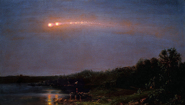 Frederic Edwin Church, The Meteor of 1860. In 2010, it was determined to be an Earth-grazing meteor procession.