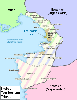 Karte des Freien Territoriums Triest