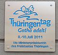 Motto des Thüringentages 2011, in Gotha am Rathaus verewigt