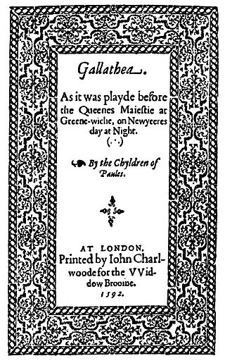 <i>Gallathea</i> Elizabethan comedy by John Lyly