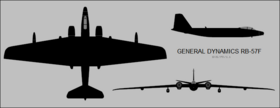 Plan « trois-vues » du RB-57F.