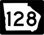 State Route 128 marker