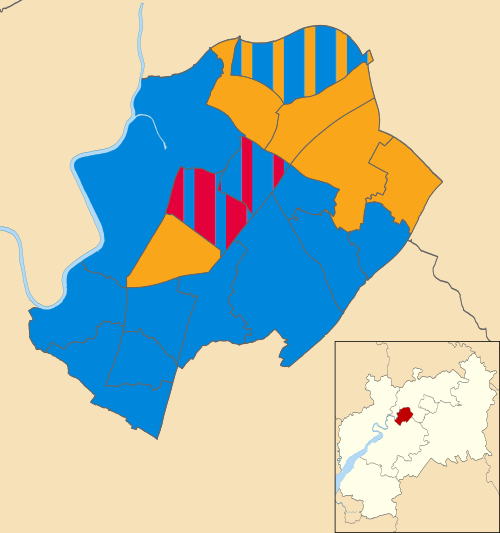 Map showing the results of the 2021 Gloucester City Council election