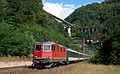 * Nomination This interregio train pulled by an SBB-CFF-FFS Re 420 has just left the Biaschina loops. In the background visible is the Gotthard freeway (bridge at the top), the old Gotthard main road (turn near the houses) and two more levels of the Gotthard railway line. By User:Kabelleger --Dschwen 18:55, 15 January 2014 (UTC) * Promotion Lovely quality --DXR 19:08, 15 January 2014 (UTC)