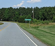 A road sign denoting the western boundary of Gowensville on South Carolina Highway 11 Gowensville Road Sign (EBo SC 11).jpg