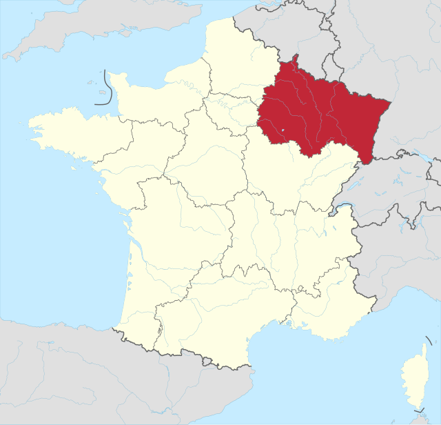 Grand Ests beliggenhed i Frankrig