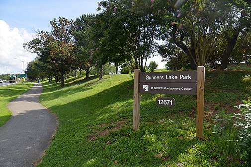 Gunners Lake Park sign, Germantown, MD