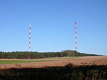 Sendeanlagen Höhbeck; der linke Mast existiert inzwischen nicht mehr