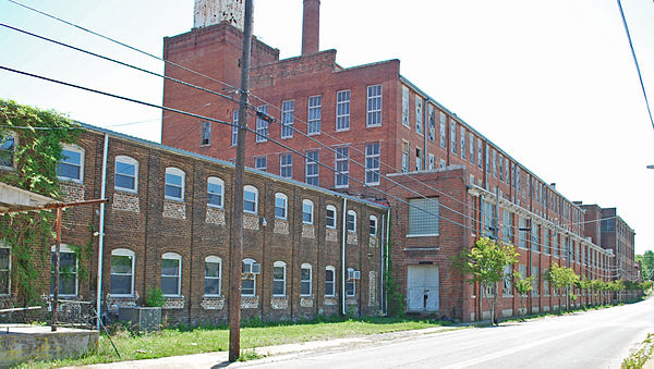 Old Hardwick Woolen Mills factory building in Cleveland, Tennessee.