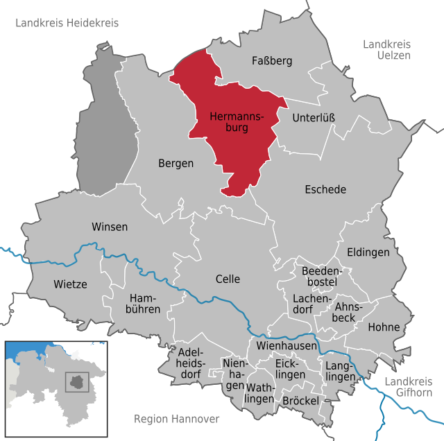 Poziția localității Hermannsburg
