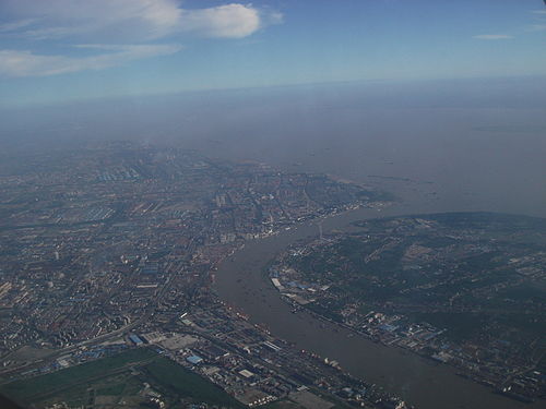 The mouth of the Huangpu River
