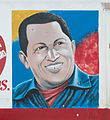 Street painting of Hugo Chávez in Punta de Piedras
