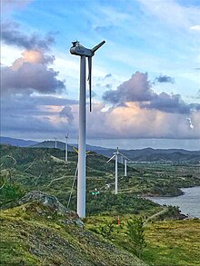 Damaged wind turbines due to hurricane Maria Hurricane Maria damaged wind turbines at Santiago y Lima in Naguabo, Puerto Rico.jpg