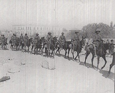 Gloucester Yeomanry a la marxa del general Chauvel per Damasc el 2 d'octubre de 1918