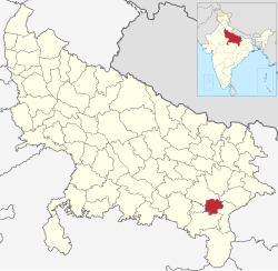 Lage des Bezirks Varanasi in Uttar Pradesh