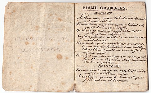 Ein Psalmheft, geschrieben vom Hl. Johann Nep. Neumann, 1832.