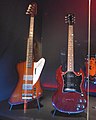 John Entwistle (The Who)'s one of two Gibson Thunderbird IV (1964, serial no. 160065), Pete Townshend's Gibson SG Special (1969, serial no. 561569) - Play It Loud. MET (2019-05-13 19.36.28 by Eden, Janine and Jim).jpg