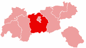 Karta Tirola sa pozicijom Okruga Innsbruck