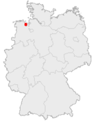 Lage der kreisfreien Stadt Wilhelmshaven in Deutschland