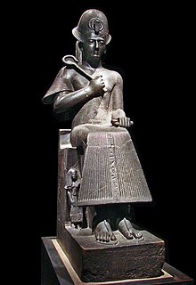 Granite statue of Ramesses II from Thebes. Currently on display at the Museo Egizio in Turin.