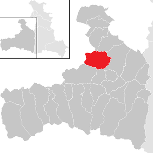 Location of the municipality of Leogang in the Zell am See district (clickable map)