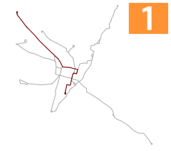 Mapa przebiegu linii kolejowej 1