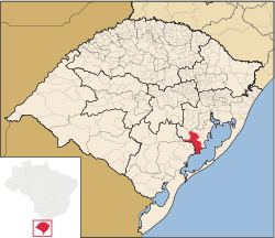 Localização de Camaquã no Rio Grande do Sul