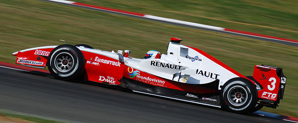 Filippi driving for ART Grand Prix at the Silverstone round of the 2008 GP2 Series season