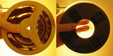 Magnetic audio tapes: acetate base (left) and polyester base (right)
