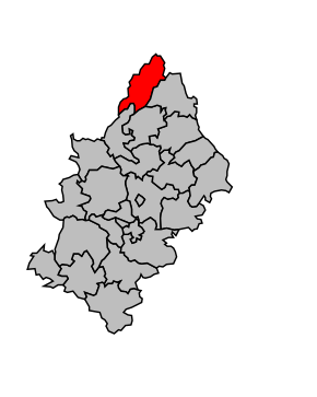 Kanton na mapě arrondissementu Rodez