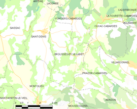Mapa obce Brousses-et-Villaret