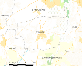 Mapa obce Eyragues
