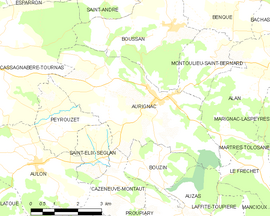 Mapa obce Aurignac