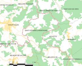 Mapa obce Saint-Germain-la-Montagne