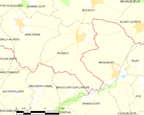 Poziția localității Puisieux