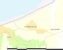 Mapa obce Criquebeuf-en-Caux