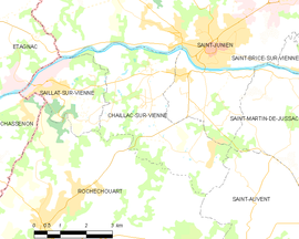 Mapa obce Chaillac-sur-Vienne