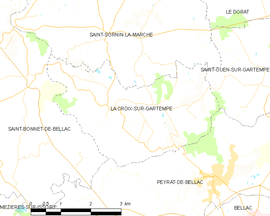 Mapa obce La Croix-sur-Gartempe